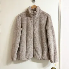 ユニクロ フリースジャケット ベージュ (L)