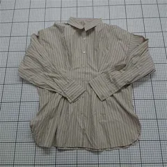 ◇ Θ リリアン LILIAN ストライプシャツ ベージュ系 Fサイズ レディース E  【1512100005735】