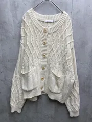 MOUSSY マウジー 010FAH70-5480 CABLE KNIT カーディガン sizeF/アイボリー ◆■レディース