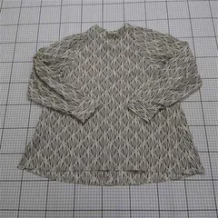 ◇ Θ インディヴィ INDIVI 幾何学柄長袖ブラウス 38サイズ レディース E  【1512100005766】