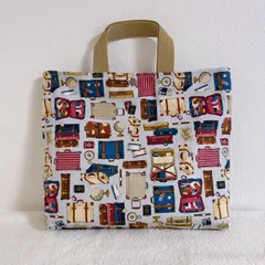 B5ぴったり おどうぐ袋 【スーツケース柄】 ミニレッスンバッグ