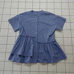 ◇ ⊂ プラステ PLST 12-3208055 フリル切替ブラウス Sサイズ ブルー系 レディース E  【1511120018381】