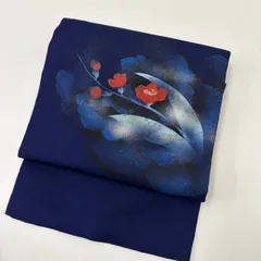 名古屋帯 塩瀬 作家物 美しい染め 九寸 正絹 着物 MA-3665