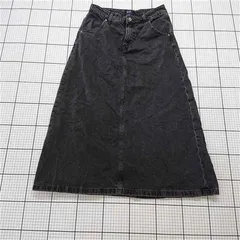 ◇ Θ ギャップ GAP デニムロングスカート ブラック系 29/8 レディース E  【1512100013617】