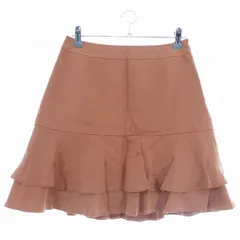 プロポーション ボディドレッシング PROPORTION BODY DRESSING 台形スカート ミニ ティアード サイドファスナー スエード調 無地 2 茶 ブラウン ボトムス /T2