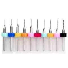 収納ボックス付き 収納便利 穴あけ用 (0.3-1.2mm) 真珠 プリント基板 彫刻 装飾品 精密ドリルビット 超硬 PCB 10本セット マイクロドリルビット 極細ドリルビット サムコス