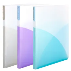 2穴ワンタッチスライドファイル PastY アイスクール A4 3色組 プラスチック FL-110OS/98-853 フラットファイル 98-854 ファイル 98-857 プラス