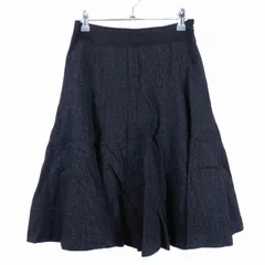 ボールジー BALLSEY トゥモローランド フレアスカート ひざ丈 サイドファスナー ウール ミックスカラー 無地 36 黒 ブラック ボトムス /T2