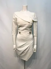 2193 GLAMOROUS by Andy グラマラスバイアンディ キャバクラ ドレス ミニ ワンショルダー 肩見せ タイト ストレッチ ボタン 二次会 パーティー キャバドレス S