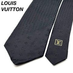 LOUIS VUITTON ルイヴィトン ネクタイ ネイビー ロゴ 無地 美品 - メルカリ
