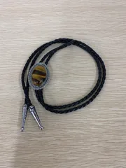 ！2 ヴィンテージ風 ループタイ ポロタイ 天然石 虎目石 タイガーアイ 推し 高見え【アクセサリー】【0.5】