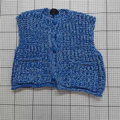 ◇ ⊂ ザラ ZARA コットン混ニットベスト ブルー系 Sサイズ レディース E  【1512220017915】