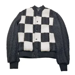 SAINT LAURENT PARIS サンローラン パリ 18AW テディ 格子柄 ウールスタジャン 543689 Y122T ツイードスパンコール ジャケット チェック size=42 XSサイズ ウール ブラック メンズのサムネイル