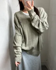 Polo ポロ ラルフローレン コットン カーキ スリットLINE コットン ニット