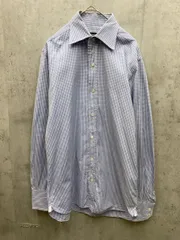 ■TOM FORD トムフォード ギンガムチェック シャツ size39/15.5/白ｘ青  ■◇メンズ