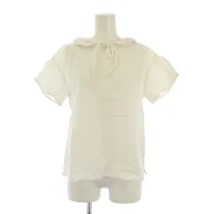 サマンサモスモス SM2 シャツ ブラウス プルオーバー 半袖 ワンカラー 丸襟 麻 リネン混 F 白 ホワイト /BB ■GY58