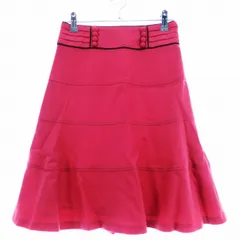 ジャスグリッティー JUSGLITTY フレアスカート ひざ丈 サイドファスナー ウール 無地 1 ピンク ボトムス /T2