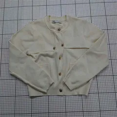 ◇ Θ ザラ ZARA クルーネックカーディガン アイボリー系 S レディース E  【1512220021974】