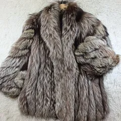 着丈75cm サガフォックスロイヤル シルバーフォックス フォックス ファーコート ミンクコート リアルファー 貂 本毛皮 レディース アウター 狐 FOX ボリューム◎ ふかふか SAGAFOX ROYAL