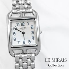 [마무리] 헤르메스 케이프 코드 SS 화이트 쉘 문자판 브레스 SS 여성 시계 HERMES 시계