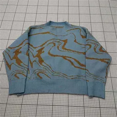 ◇ Θ ハンギョドン Hangyodon マーブル柄ニットセーター Fサイズ レディース E  【1512220022551】