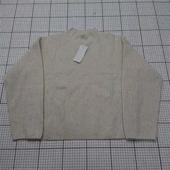◇ Θ ユニクロ UNIQLO スフレヤーンモックネックセーター オフホワイト S レディース E  【1512220022452】