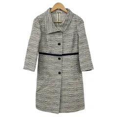 Max Mara STUDIO(マックスマーラスタジオ) コート サイズ40 M レディース美品  - アイボリー×ネイビー 長袖/ラメ/春/秋