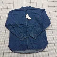 ◇ Θ ユニクロ UNIQLO デニムオーバーサイズスタンドカラーシャツ 長袖 M メンズ E  【1512220023565】