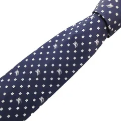 バーバリー BURBERRY ネクタイ ビジネス ホースロゴ 総柄 シルク 絹 紺 ネイビー /FF