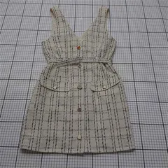 ◇ Θ レディアゼル REDYAZEL ノースリーブツイードワンピース Mサイズ ベージュ系 レディース E  【1512220026467】