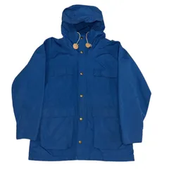80s USA製 Woolrich NYLON MOUNTAIN PARKA L 青 ウールリッチ ナイロンマウンテンパーカー 古着