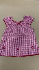 ELLE エル　キッズ　女の子　ワンピース　チェック　花柄　80　送料無料N0841