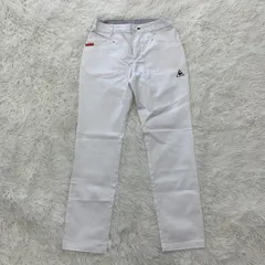 le coq sportif レディース ゴルフ パンツ／ 白 サイズ9 M相当 ロゴ刺繍 ストレート