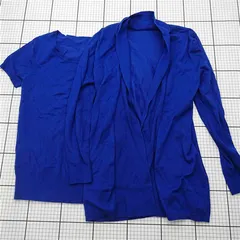 ◇ Θ プロバドール Provador カーディガン＆半袖ニットセット ブルー系 レディース E  【1601070002568】