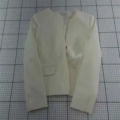 ◇ Θ プラステ PLST ノーカラージャケット XS アイボリー系 レディース E  【1601070001073】