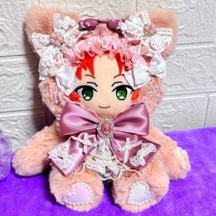 b.222 ぬい服 12cm ちびぐるみ 着ぐるみ おすわり ピンク悪魔狼セット