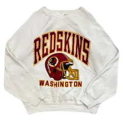 USA製 90s FRUIT OF THE LOOM NFL WASHINGTON REDSKINS ワシントン レッドスキンズ アメフト ラグランスウェット トレーナー 白 Lサイズ No.EA173