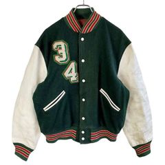 40s 50s ボタスタ スタジャン レザー ワッペン バック ヴィンテージ