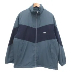 フィラ FILA 中綿 ジャケット LL 青系 切替デザイン スタンドカラー /UO