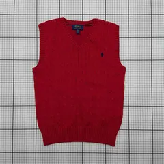 ◇ Θ ポロ ラルフローレン POLO RALPH LAUREN コットン ベスト レッド系 キッズ E  【1601150010766】