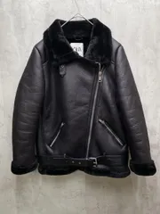 ZARA ザラ フェイクレザー ライダース ボア ジャケット sizeS/黒 ◆■◎レディース