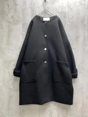 nano universe ナノユニバース ノーカラー コクーン コート sizeF/黒 ◆■レディース