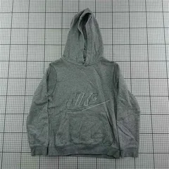 ◇ Θ ナイキ NIKE グレー パーカー キッズ Mサイズ フーディ スウェット E  【1601150013491】