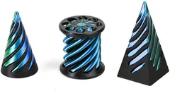 ideastore フィジェットトイ グッズ スパイラルコーン メタリックカラー 3種セット