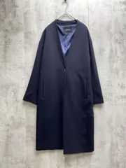 green label relaxing グリーンレーベルリラクシング ユナイテッドアローズ ノーカラー ロング コート size38/ネイビー ◆■レディース