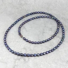 淡水 パール 4.5mm-5.0mm セミロング ネックレス 真珠 ライス フォーマル