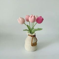 しろくま　チューリップ鉢植え　かぎ針編み しろくま様専用 チューリップ鉢植え かぎ針編み - メルカリ