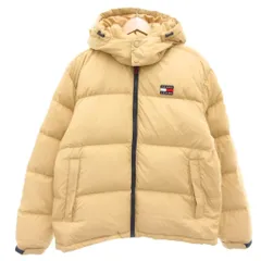 トミー TOMMY JEANS ダウンジャケット L フード ジップアップ ベージュ /AE