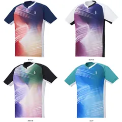 ゴーセン GOSEN テニス ゲームシャツ メンズ レディース 半袖ゲームシャツ 半袖Tシャツ 部活 チーム クラブ サークル 吸汗速乾 練習 トレーニング  T2346 39 ブラック