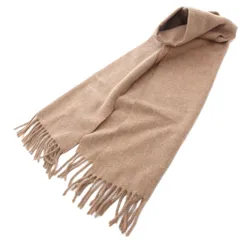 ポロ ラルフローレン POLO RALPH LAUREN マフラー ストール フリンジ ポニー刺繍 イタリア製 ベージュ系 /UO ☆AA★